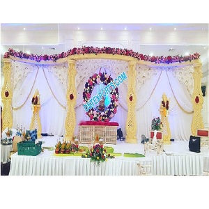Decoración de Mandap de Madera para Bodas Indias, Atractiva Decoración de Mandap de Madera para Bodas, Conjunto de Mandap Tradicional para Bodas Gujarati, EE. UU. - Product Image 1