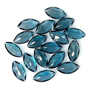 Topacio azul de Londres Natural de corte Marquesa de 2X4mm, precio de fábrica al por mayor, suelta de alta calidad facetada piedra preciosa, Topacio Azul de Londres - Product Image 5