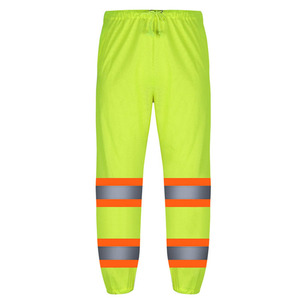 Men's High Visibility Breathable Mesh Safety <b>Pants</b> Water-Proof Polyester Workwear with Reflective Material Customizable Logo - Product Image 1