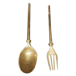 Brass Spoon for Dinner Table and <b>Fork</b> Brass Spoon for <b>Dessert</b> Tableware Decorate Brass Spoon for Sale - Product Image 1