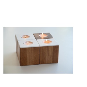 Design moderne En Bois bougeoir pour La Maison Décoration En Bois Bougeoir Hôtel utiliser meilleur morceau carré forme pour Offre Spéciale - Product Image 4