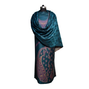 ชุดสلوار คามีซ ผ้าไหมอินเดียคุณภาพสูง พร้อมผ้าคลุมไหล่ ชุดสตรีแบบยังไม่ได้ตัดเย็บ พร้อมผ้าคลุมไหล่เข้าชุด ชุดสตรีผ้าขนสัตว์ - Product Image 6