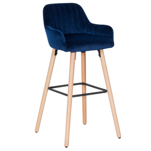 เก้าอี้สตูลบาร์ห้องครัวในผ้าที่มีขาบีช CARMEN 3082สีน้ำเงินเข้ม,สีเขียว,สีส้ม,ทราย,สีเทา - Product Image 4