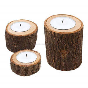Ensemble de 2 porte-bougies en bois personnalisés, écologiques, faits à la main, décoration de Noël pour la maison, avec différentes couleurs - Product Image 4