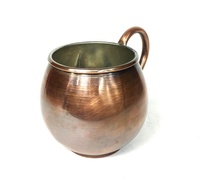 Tasse à café ou à thé en cuivre turc faite à la main, écologique, classique, aspect antique, couleur cuivre, 600 ml, avec poignée, design traditionnel authentique