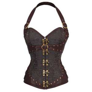 Bustier noir avec lacets, Corset Sexy, existe en grande taille, garniture à volants, Bandeau, entraînement à la taille, - Product Image 6