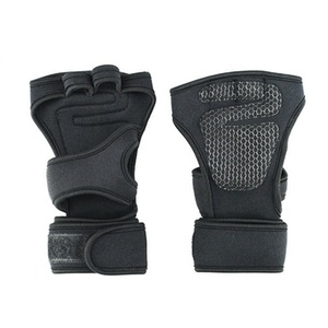 New Custom Sport Gym Fitness Ventilated <b>Weight</b> Lifting Half Finger Gloves with <b>Wrist</b> Wraps - Product Image 1