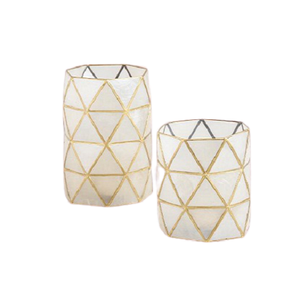 Lot de 2 bougeoirs votifs en aluminium et verre de différentes tailles pour la maison et l'hôtel - Product Image 5