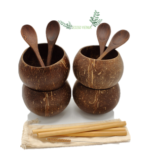 High Quality Eco-Friendly Coconut Shell Bowl Vietnam Natural Small Bowl Engraved Laser Logo <b>for</b> Candle Wholesale Export Eco2go - Product Image 1