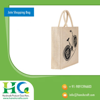 Sac fourre-tout en jute fait main |   Sac de courses réutilisable écologique avec poignées robustes, sac de transport imprimé pour femmes, courses, voyages, cadeaux