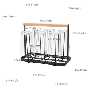 Porte-verre noir en fer forgé de conception attrayante avec support de support en verre de taille personnalisée de qualité de luxe - Product Image 3