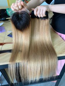Extensions de cheveux humains vietnamiens naturels et soyeux, tissage simple, lisses et raides, avec closure frontale en dentelle - Product Image 5