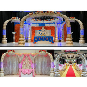 Mandap en forme de dents d'éléphant pour cérémonie de mariage hindou, événement majeur de mariage, style Tamil, USA - Product Image 1