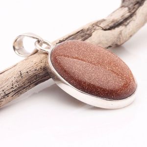 จี้หินโกลด์สโตนสีแดงคุณภาพสูงสร้อยคอหินกรวดแบบเกล็ดพร้อมสายชุบ - Product Image 4