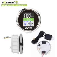 Compteur de vitesse GPS numérique multifonction étanche de 3 à 1/3 pouces, 85mm, jauge marine noire, automobile