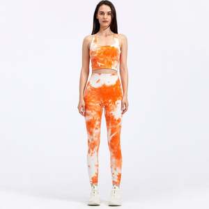 Ensemble de yoga deux pièces sans manches à motif écossais GAF, nouvelle conception, avec taille élastique, respirant, vêtements de sport pour femmes - Product Image 1