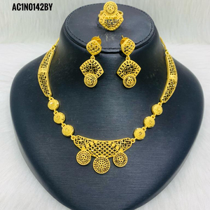 Gold Plated Jewelry <b>Necklace</b> Earring & <b>Ring</b> for Girl & Woman - Product Image 4