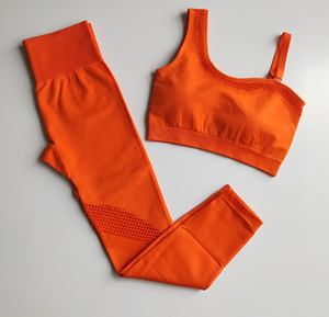 Vêtements de sport pour femmes Gym Yoga Suit Plus Size Fitness Clothing pour adultes Solid Pattern Respirant Workout Yoga Set - Product Image 4