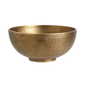Bol de fleurs en or Antique pour décoration de mariage, design Unique bol de service de Fruits rond en aluminium bol décoratif en métal