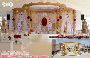 Elegante boda madera tallada Mandap Malasia hermosa boda madera tallada a mano Mandap gloriosa boda hindú madera MandapUSA - Product Image 3
