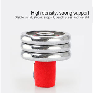 Muñequeras de gimnasio ajustables con logotipo de color personalizado Equipo de levantamiento de pesas deportivo unisex en rojo grueso/negro - Product Image 5