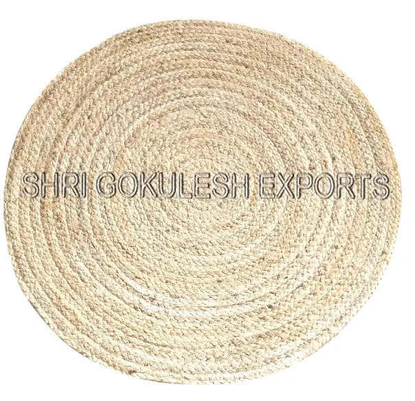 Эксклюзивный Плетеный вручную натуральный джутовый декоративный ковер круглой формы
