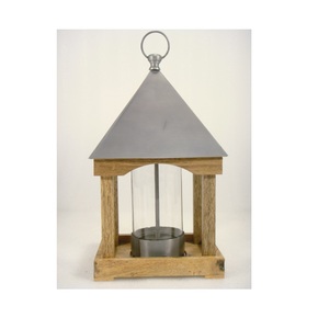 Comedero para pájaros con forma de cabaña de madera para uso en interiores y exteriores - Product Image 1