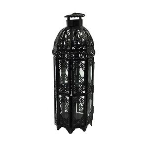 2024 Style Metal Die Cut Net Design <b>Candle</b> Holder Black <b>Hanging</b> Lantern for Decoration with Custom Logo - Product Image 1