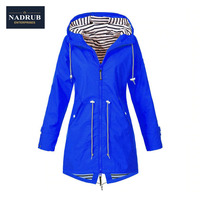 Femmes Imperméable Coupe-Vent En Plein Air Pour Camping Cyclisme Équitation Poncho de Pluie Veste de Pluie À Capuche