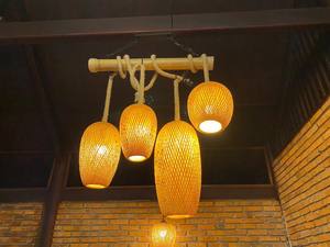 Farol colgante de bambú de mimbre para decoración del hogar, lámpara colgante moderna de techo de bambú de fábrica de Vietnam, 1 capa - Product Image 4
