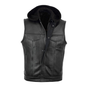 Chaleco de cuero con diseño clásico para hombre, chaleco masculino de alta calidad - Product Image 1