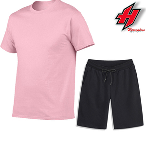 Conjunto de 2 piezas de camiseta de manga corta de algodón para hombre, conjunto de pantalones cortos ajustados informales a la moda urbana, verano 2022 - Product Image 5