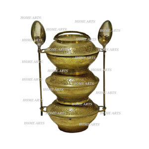 Boîte Tiffin à déjeuner de bonne qualité de taille personnalisée boîte Tiffin de forme ronde de conception la plus récente avec cuillère et fourchette à 3 niveaux - Product Image 6