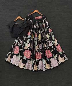 Georgette fantaisie avec fil à broder intérieur en satin de soie travail lehenga choli avec vêtements de mariage dupatta meilleur prix vêtements ethniques - Product Image 5