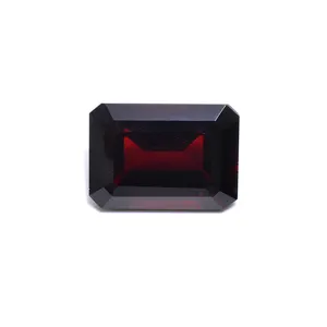 Yeni çekici taş doğal kırmızı Garnet 7X9 MM zümrüt şekilli Faceted takı yapımı için toptan miktar kesme