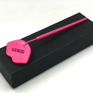 Professional Pink Powder Coating Stainless Steel Makeup Mirror Eyelash Extension <b>Lip</b> Design Custom Logo Beauty Instrument - Product Image 1