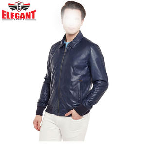 Chaqueta de cuero de invierno de último diseño para hombre, venta al por mayor, chaqueta de lona azul para primavera y otoño, chaqueta de lona portátil de moda - Product Image 5