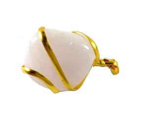 <b>Rose</b> <b>Quartz</b> Tumbled Shape Golden Wire Pendant <b>Necklace</b> Gemstone for Gifts - Product Image 2