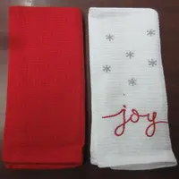 Hot sale cheap 100% Organic cotton Kitchen dish towel tea towel super soft custom quick dry kitchen cleaning Red White towels