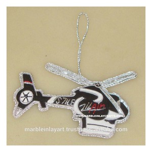 Black Helicopter Shape Christmas Tree Ornament - Product Image 1