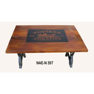 Mesa de Centro Moderna de Estilo Industrial Vintage, de Hierro y Madera de Mango Sólida, Muebles para Sala de Estar, Hogar, Villa, Hotel, Casa de Campo, Estilo Antiguo - Product Image 1