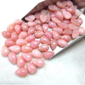 Cabochons calibrés de poire lisse d'opale rose naturelle de 6mm 8mm pierre en vrac en gros pour la fabrication de bijoux à partir d'offres de clôture de fournisseur - Product Image 1