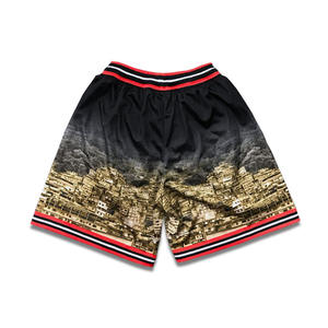 Pantalones Cortos de Baloncesto Retro Sublimados, Ecológicos, Transpirables, de Secado Rápido, Cintura Elástica, Personalizables, de Alta Calidad para Equipos Deportivos - Product Image 3