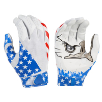Guantes de Receptor de Fútbol Americano Pinco Sports, Color Personalizado, Diseño Sólido, Cuero/Neopreno, Logotipo Personalizado, Uso Casual
