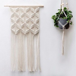 Tapiz de cuerda de algodón bohemio con estampado, colgante de pared de macramé tejido a mano creativo de la India, artesanía de calidad, nuevo diseño - Product Image 2