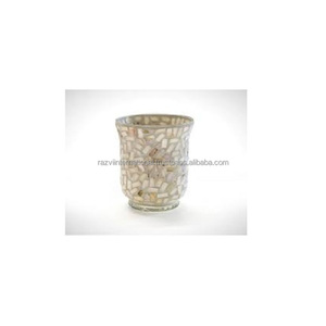 Soporte de luz de té con cuentas de perlas hecho a mano MARCO DE Metal botella de vidrio impreso estilo mosaico decoración del hogar logotipo personalizable Pascua - Product Image 3