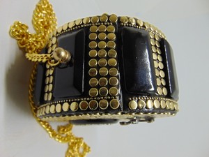 Hot Sale Purse Shiny round Shape Handbags PursesWomen Gold stud black resin stone Clutch Sling Wedding Evening Gift Bag - Product Image 2