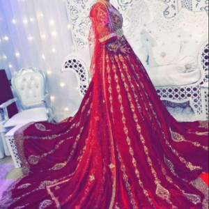 BEAUTIFUL CAFTAN DRESS WITH EMBROIDERY OF DABKA, CRYSTAL GLASS BEADS,GLASS STONE WORK FOR PARTY-WEAR @ 2022 - Product Image 1