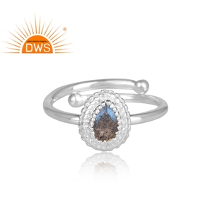 Pear Cut <b>Labradorite</b> Gemstone <b>Ring</b> Jewelry Fine 925 Sterling Silver Designer <b>Ring</b> Jewelry Wholesaler - Product Image 2