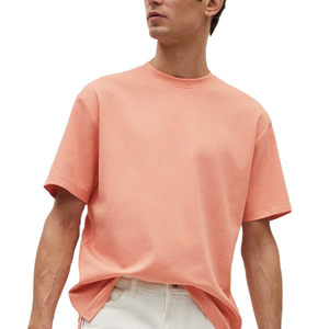 T-shirt homme décontracté OEM 2021, nouveau modèle, col rond, uni, violet, 100% coton. - Product Image 6